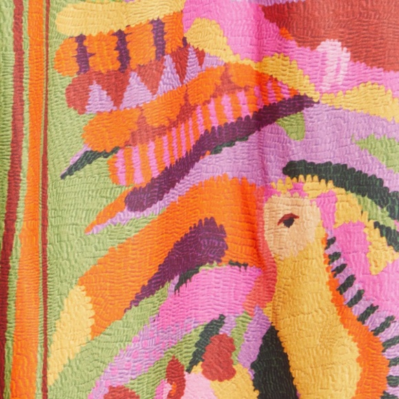 NWT $200 Toucans Scarf Cutout Midi Dress FARM Rio in size XL! - Picture 6 of 7